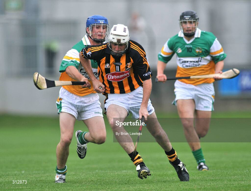 24 July 2008; Nicky Cleere, Kilkenny, in action against Ger Treacy, Offaly. Leinster GAA Hurling Under 21 Championship Final, Offaly v Kilkenny, O'Connor Park, Tullamore, Co. Offaly. Picture credit: Brian Lawless / SPORTSFILE