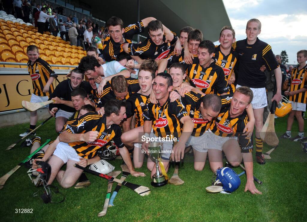 24 July 2008; Kilkenny players celebrate with the cup. Leinster GAA Hurling Under 21 Championship Final, Offaly v Kilkenny, O'Connor Park, Tullamore, Co. Offaly. Picture credit: Brian Lawless / SPORTSFILE