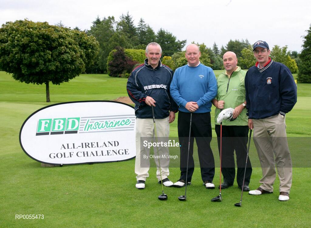 18 July 2008; The Carrickmacross GFC team, Monaghan, during the FBD GAA Golf Challenge, Ulster Final. Current GAA stars and all-time legends were on hand to tee off the competition, which is now in its ninth year and allows GAA clubs from across Ireland and abroad to compete for an All-Ireland title on a completely level par, without restrictions. Killymoon Golf Club, Cookstown, Co. Tyrone. Picture credit: Oliver McVeigh / SPORTSFILE