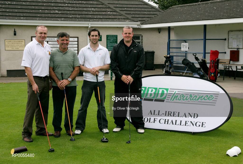 18 July 2008; The Carrickmore GFC team, Tyrone, during the FBD GAA Golf Challenge, Ulster Final. Current GAA stars and all-time legends were on hand to tee off the competition, which is now in its ninth year and allows GAA clubs from across Ireland and abroad to compete for an All-Ireland title on a completely level par, without restrictions. Killymoon Golf Club, Cookstown, Co. Tyrone. Picture credit: Oliver McVeigh / SPORTSFILE