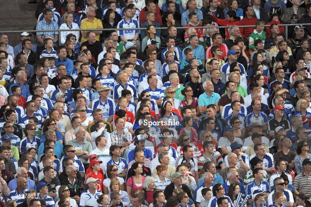 19 July 2008; Waterford supporters watch the game. GAA Hurling All-Ireland Senior Championship Qualifier - Round 4, Offaly v Waterford, Thurles, Co. Tipperary. Picture credit: Ray McManus / SPORTSFILE