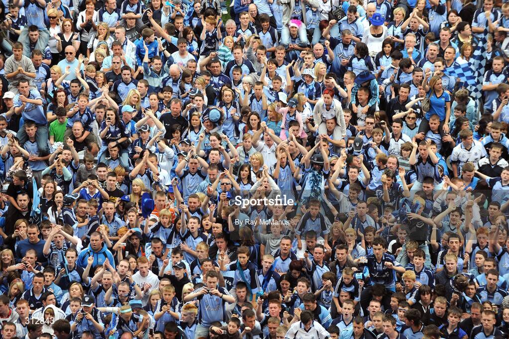 20 July 2008; Dublin supporters celebrate after the game. GAA Football Leinster Senior Championship Final, Dublin v Wexford, Croke Park, Dublin. Picture credit: Ray McManus / SPORTSFILE