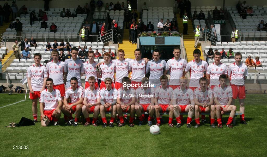 29 June 2008; The Tyrone squad. ESB Ulster Minor Football Championship semi-final, Cavan v Tyrone, St Tighearnach's Park, Clones, Co. Monaghan. Picture credit: Oliver McVeigh / SPORTSFILE