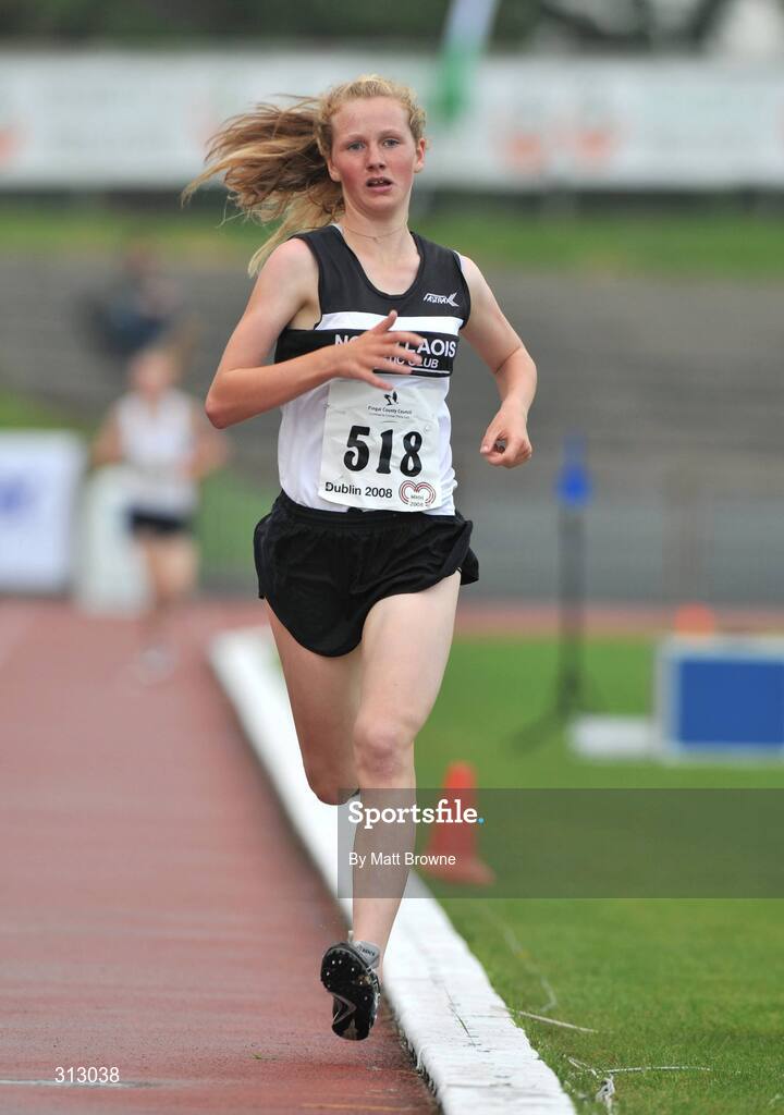 25 July 2008; Mary Mulhare, from Laois, on her way to winning the Girls 1500m. Morton Memorial Games, Morton Stadium, Santry, Co. Dublin Picture credit: Matt Browne / SPORTSFILE