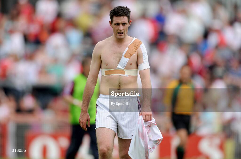 26 July 2008; A dejected Fergal Wilson, Westmeath, at the end of the game. GAA Football All-Ireland Senior Championship Qualifier - Rd 2, Tyrone v Westmeath, Healy Park, Omagh, Co. Tyrone. Photo by Sportsfile