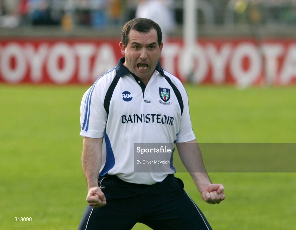 24 July 2008; Monaghan manager Seamus McEnaney celebrates at the final whistle. GAA Football All-Ireland Senior Championship Qualifier, Round 2, Donegal v Monaghan, Ballybofey, Co. Donegal. Picture credit: Oliver McVeigh / SPORTSFILE