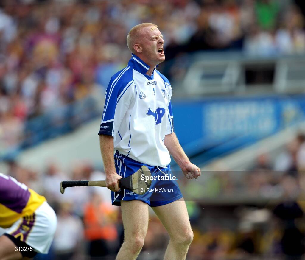 27 July 2008; Waterford's John Mullane celebrates a late point. GAA Hurling All-Ireland Senior Championship Quarter-Final, Wexford v Waterford, Semple Stadium, Thurles, Co. Tipperary. Picture credit: Ray McManus / SPORTSFILE