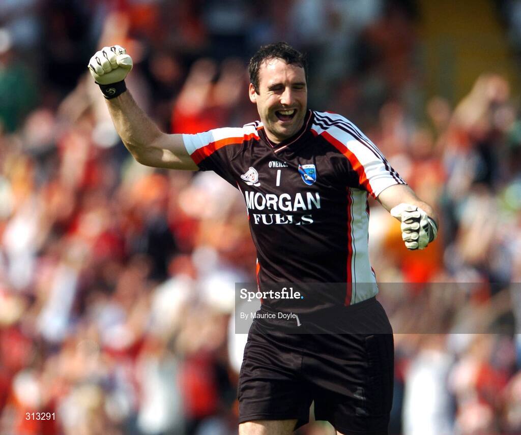 27 July 2008; Armagh goalkeeper Paul Hearty celebrates at the final whistle. GAA Football Ulster Senior Championship Final, Armagh v Fermanagh, St Tighearnach's Park, Clones, Co. Monaghan. Picture credit: Maurice Doyle / SPORTSFILE