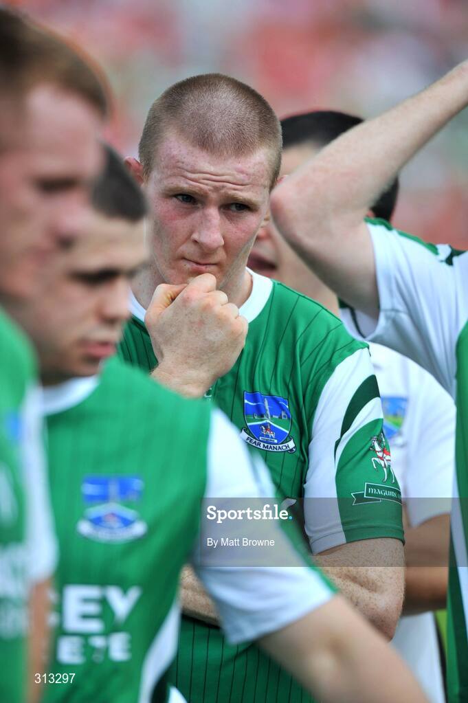 27 July 2008; A dejected Tom Brewster, Fermanagh, after the game. GAA Football Ulster Senior Championship Final, Armagh v Fermanagh, St Tighearnach's Park, Clones, Co. Monaghan. Picture credit: Matt Browne / SPORTSFILE