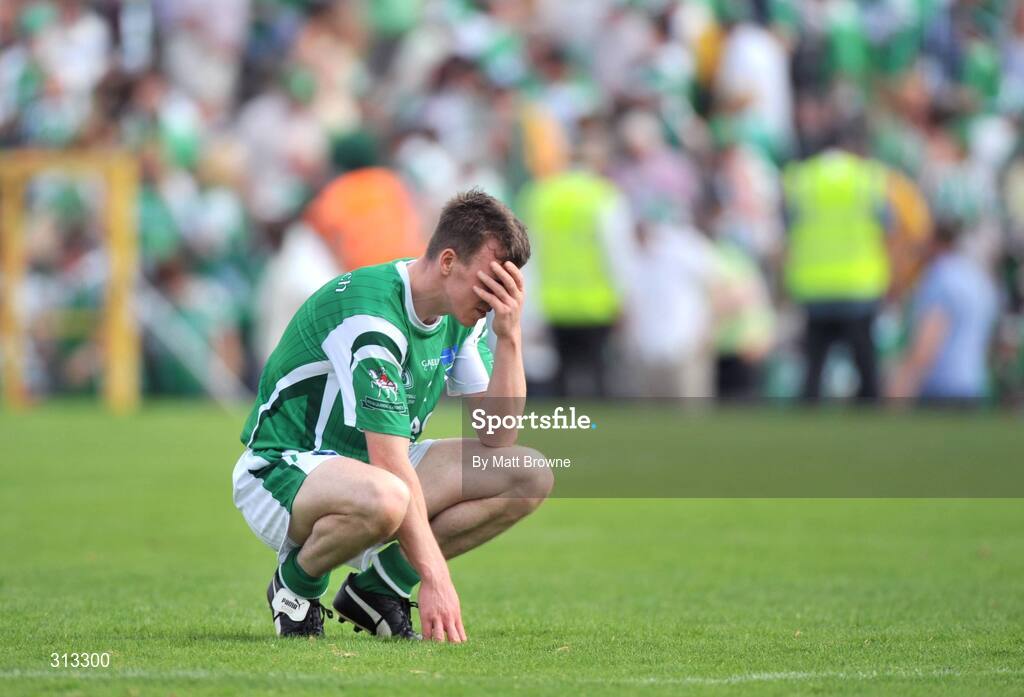 27 July 2008; A dejected Shane Goan, Fermanagh, after the final whistle. GAA Football Ulster Senior Championship Final, Armagh v Fermanagh, St Tighearnach's Park, Clones, Co. Monaghan. Picture credit: Matt Browne / SPORTSFILE