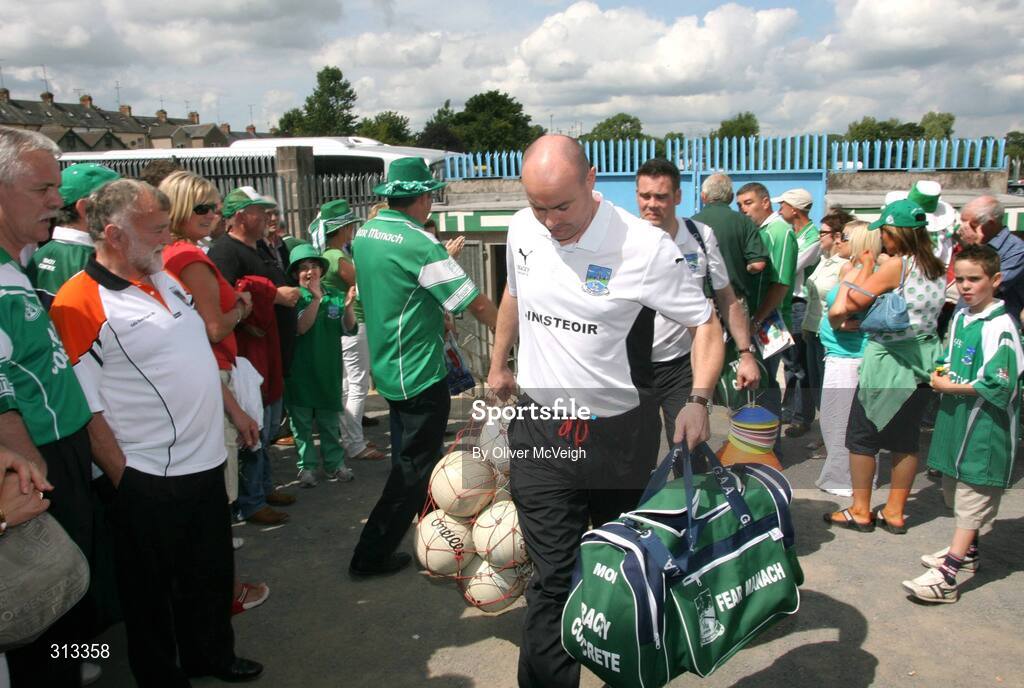 27 July 2008; Fermanagh manager Malachy O'Rourke arrives for the game. GAA Football Ulster Senior Championship Final replay, Armagh v Fermanagh, St Tighearnach's Park, Clones, Co. Monaghan. Picture credit: Oliver McVeigh / SPORTSFILE *** Local Caption *** S0807107 Armagh v Fermanagh OMcV