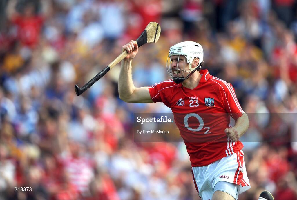 27 July 2008; Timmy McCarthy celebrates scoring Cork's first goal. GAA Hurling All-Ireland Senior Championship Quarter-Final, Clare v Cork, Semple Stadium, Thurles, Co. Tipperary. Picture credit: Ray McManus / SPORTSFILE