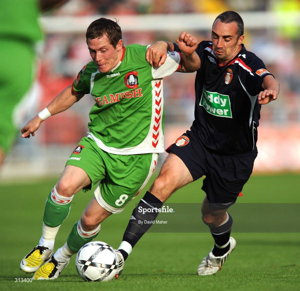 27 July 2008; Joe Gamble, Cork City, in action against, Gary Dempsey, St Patrick's Athletic. eircom League Premier Division, Cork City v St Patrick's Athletic, Turners Cross, Cork. Picture credit: David Maher / SPORTSFILE