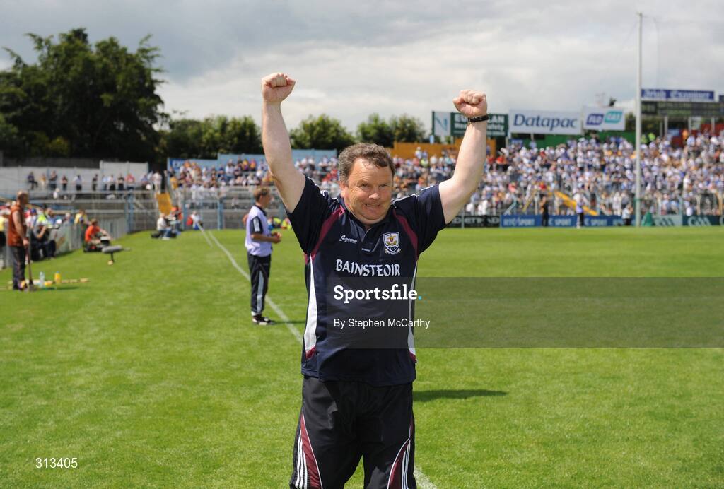 27 July 2008; Galway manager Mattie Murphy celebrates after the match. ESB GAA Hurling All Ireland Minor Championship Quarter-Final, Wexford v Galway, Semple Stadium, Thurles, Co. Tipperary. Picture credit: Stephen McCarthy / SPORTSFILE