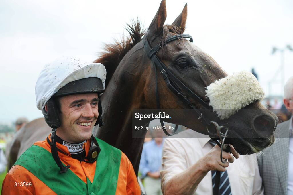 28 July 2008; Jockey Ruby Walsh after winning the GPT Dublin Handicap Hurdle onboard Stage Manager. Galway Racing Fesitval - Monday, Ballybrit, Galway. Picture credit: Stephen McCarthy / SPORTSFILE