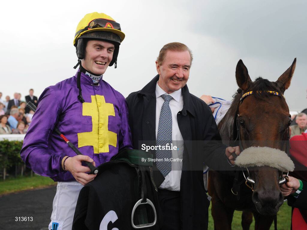 28 July 2008; Winning jockey Mr. Robbie McNamara and winning trainer Dermot Weld after Majestic Concorde won the GPT Galway Handicap. Galway Racing Fesitval - Monday, Ballybrit, Galway. Picture credit: Stephen McCarthy / SPORTSFILE