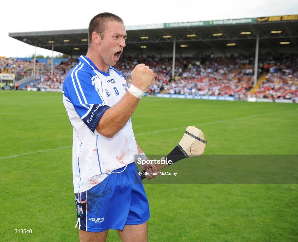 27 July 2008; Dan Shanahan, Waterford, celebrates his side's victory after the match. GAA Hurling All-Ireland Senior Championship Quarter-Final, Wexford v Waterford, Semple Stadium, Thurles, Co. Tipperary. Picture credit: Stephen McCarthy / SPORTSFILE