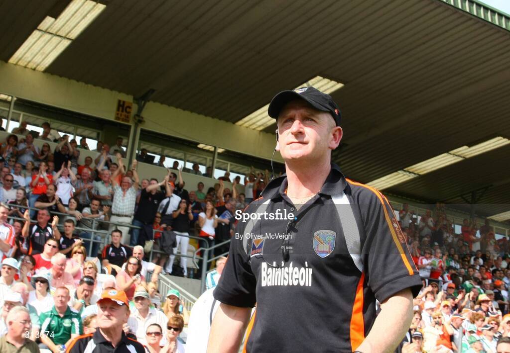 27 July 2008; Armagh manager Peter McDonnell. GAA Football Ulster Senior Championship Final replay, Armagh v Fermanagh, St Tighearnach's Park, Clones, Co. Monaghan. Picture credit: Oliver McVeigh / SPORTSFILE *** Local Caption *** S0807107 Armagh v Fermanagh OMcV