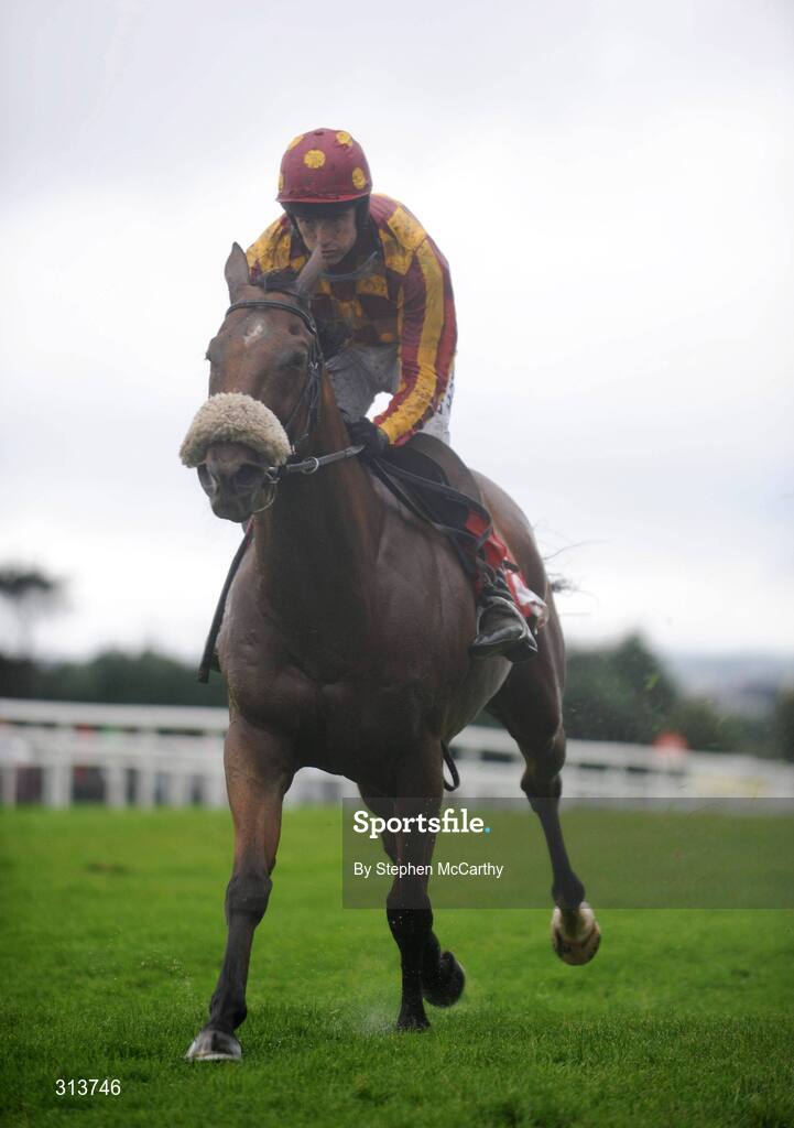 29 July 2008; Reisk Superman, with Ruby Walsh up, canters past the finish post on their way to winning the McDonogh Properties Steeplechase. Galway Racing Festival - Tuesday, Ballybrit, Galway. Picture credit: Stephen McCarthy / SPORTSFILE