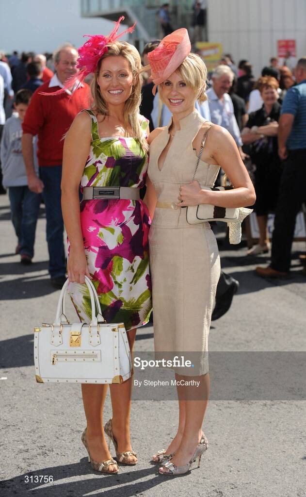 29 July 2008; Jane, left, and Katherine Mulrooney, from Galway, during the second day of the Galway Racing Festival. Galway Racing Festival - Tuesday, Ballybrit, Galway. Picture credit: Stephen McCarthy / SPORTSFILE