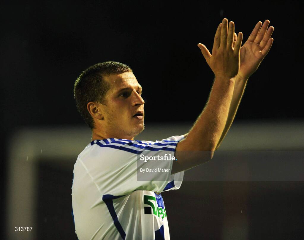 29 July 2008; Dynamo Kyiv winning goalscorer Oleksandr Aliev celebrates after scoring his side's  winning goal. Drogheda United v Dynamo Kyiv - UEFA Champions League 2nd Qualifying Round, Dalymount Park, Dublin. Picture credit: David Maher / SPORTSFILE