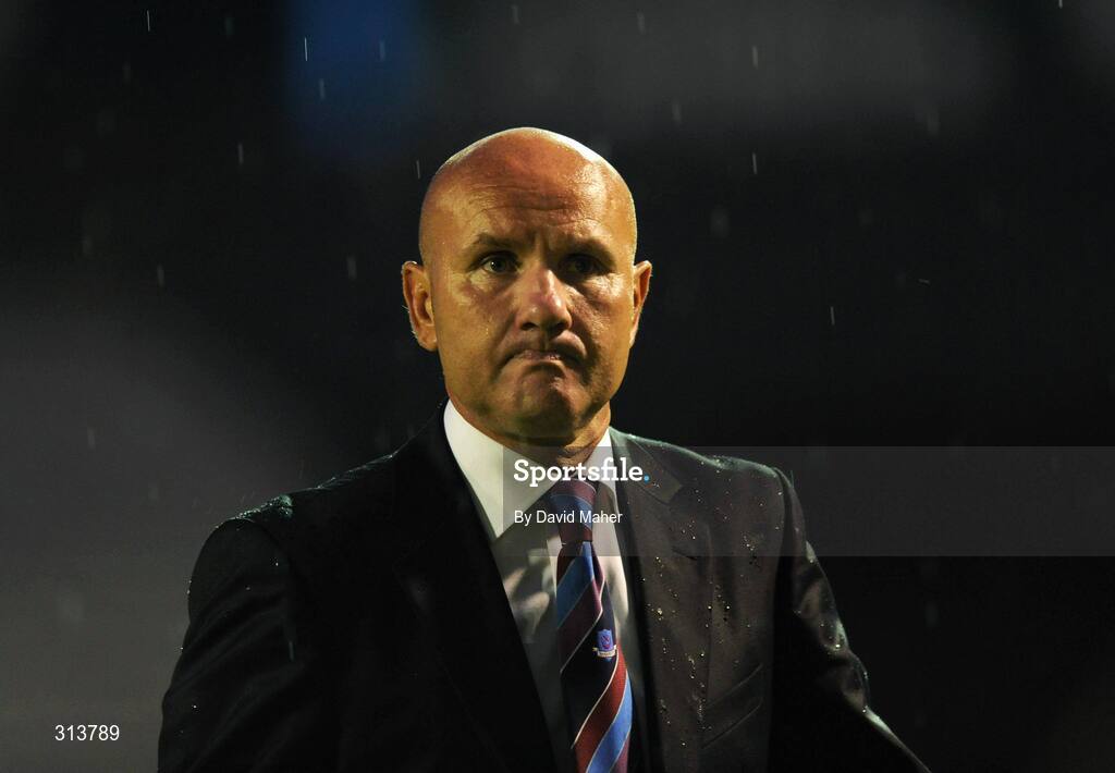 29 July 2008; Drogheda United manager Paul Doolin, at the end of the game. Drogheda United v Dynamo Kyiv - UEFA Champions League 2nd Qualifying Round, Dalymount Park, Dublin. Picture credit: David Maher / SPORTSFILE