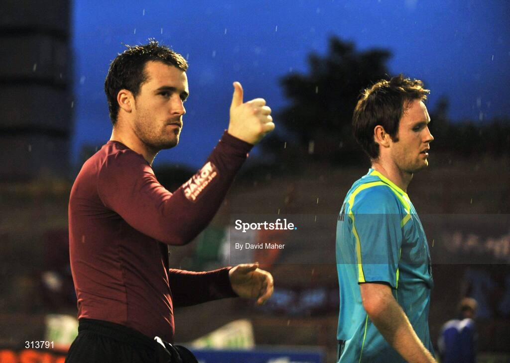 29 July 2008; Drogheda United goalkeeper Jamie Ewings at the end of the game. Drogheda United v Dynamo Kyiv - UEFA Champions League 2nd Qualifying Round, Dalymount Park, Dublin. Picture credit: David Maher / SPORTSFILE