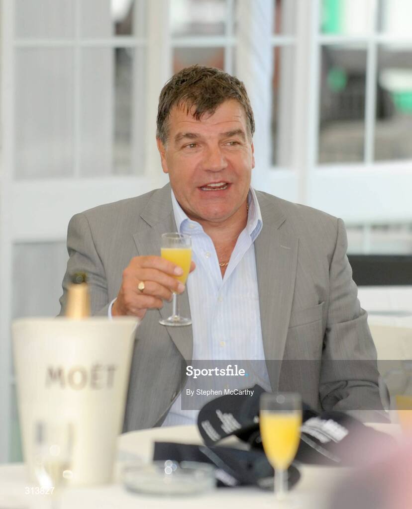 30 July 2008; Former Newcastle United manager Sam Allardyce enjoys a drink during the third day of the Galway Racing Festival. Galway Racing Festival - Wednesday, Ballybrit, Galway. Picture credit: Stephen McCarthy / SPORTSFILE