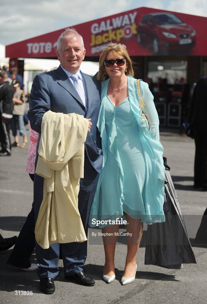 30 July 2008; European Commissioner for the Internal Market and Services portfolio Charlie McCreevey with his wife Noleen during the third day of the Galway Racing Festival. Galway Racing Festival - Wednesday, Ballybrit, Galway. Picture credit: Stephen McCarthy / SPORTSFILE