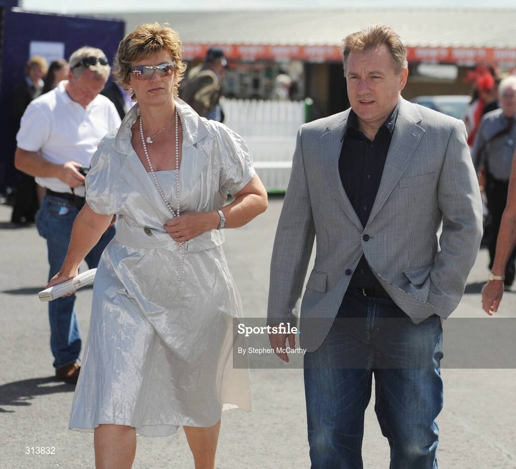 30 July 2008; Former Ireland rugby manager Eddie O'Sullivan and his wife Noreen during the third day of the Galway Racing Festival. Galway Racing Festival - Wednesday, Ballybrit, Galway. Picture credit: Stephen McCarthy / SPORTSFILE