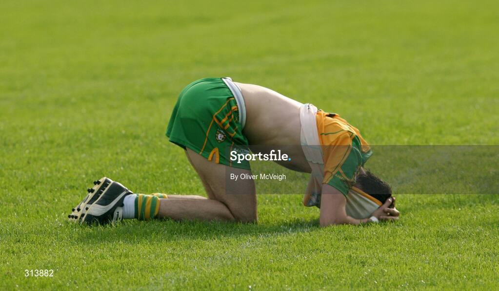 24 July 2008; A dejected Rory Kavanagh, Donegal, after the final whistle. GAA Football All-Ireland Senior Championship Qualifier - Rd 2, Donegal v Monaghan, Ballybofey, Co. Donegal. Picture credit: Oliver McVeigh / SPORTSFILE