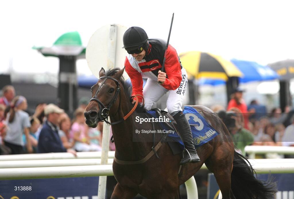 30 July 2008; Jockey Ruby Walsh celebrates on his way to winning the William Hill Galway Plate on Oslot. Galway Racing Festival, Ballybrit, Galway. Picture credit: Stephen McCarthy / SPORTSFILE