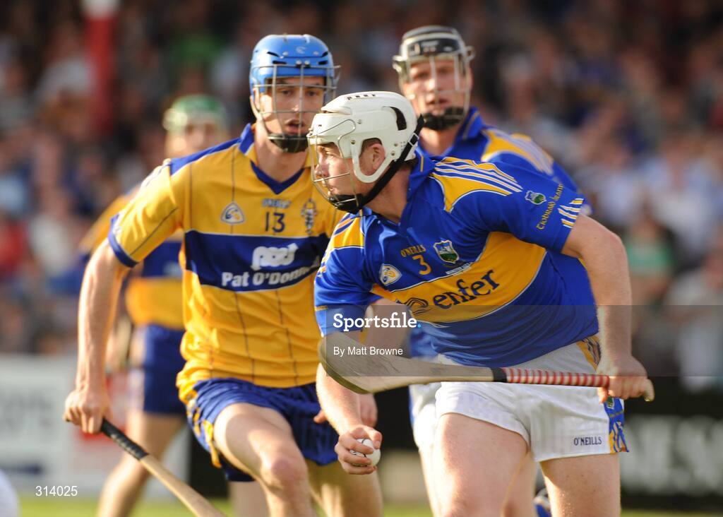 30 July 2008; Padraig Maher, Tipperary, in action against Darach Honan, Clare. Bord Gais Munster GAA Hurling U21 Championship Final, Clare v Tipperary, Cusack Park, Ennis, Co. Clare. Picture credit: Matt Browne / SPORTSFILE