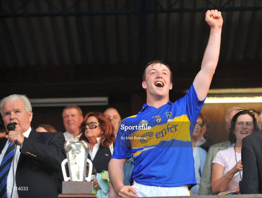 30 July 2008; Tipperary captain Seamus Hennessy before being presented with the cup. Bord Gais Munster GAA Hurling U21 Championship Final, Clare v Tipperary, Cusack Park, Ennis, Co. Clare. Picture credit: Matt Browne / SPORTSFILE