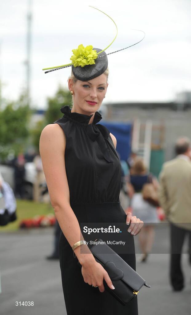 31 July 2008; Elaine Divilly, from Athenry, Co. Galway, during Ladies Day at the Galway Racing Festival. Galway Racing Festival, Ballybrit, Co. Galway. Picture credit: Stephen McCarthy / SPORTSFILE