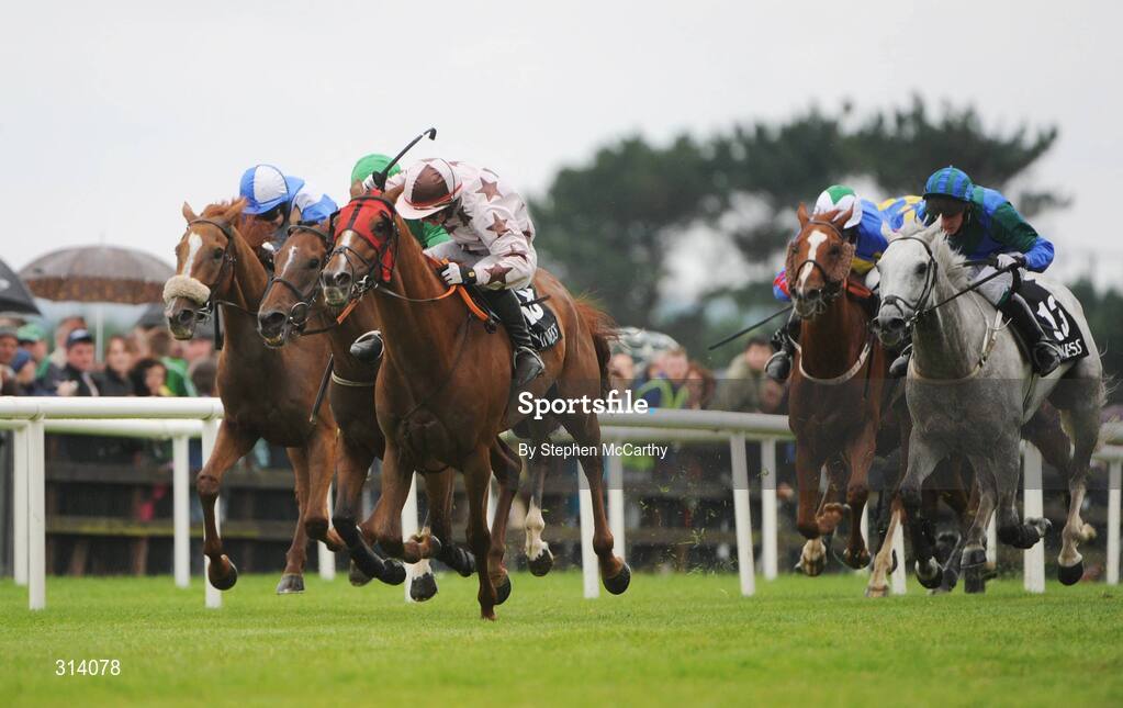 31 July 2008; Indian Pace, with Paul Townend up, on their way to winning the Guinness Galway Hurdle Handicap, from Eagle's Pass, with Paddy Flood up, left, and third place Northern Alliance, with Ruby Walsh up, on the rail. Galway Racing Festival - Thursday, Ballybrit, Co. Galway. Picture credit: Stephen McCarthy / SPORTSFILE