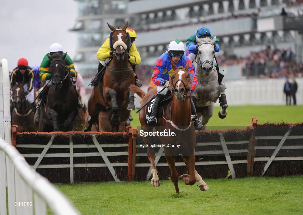 31 July 2008; Lyceum, with Roger Loughran up, leads a section of the field during the Guinness Galway Hurdle Handicap. Galway Racing Festival, Ballybrit, Co. Galway. Picture credit: Stephen McCarthy / SPORTSFILE