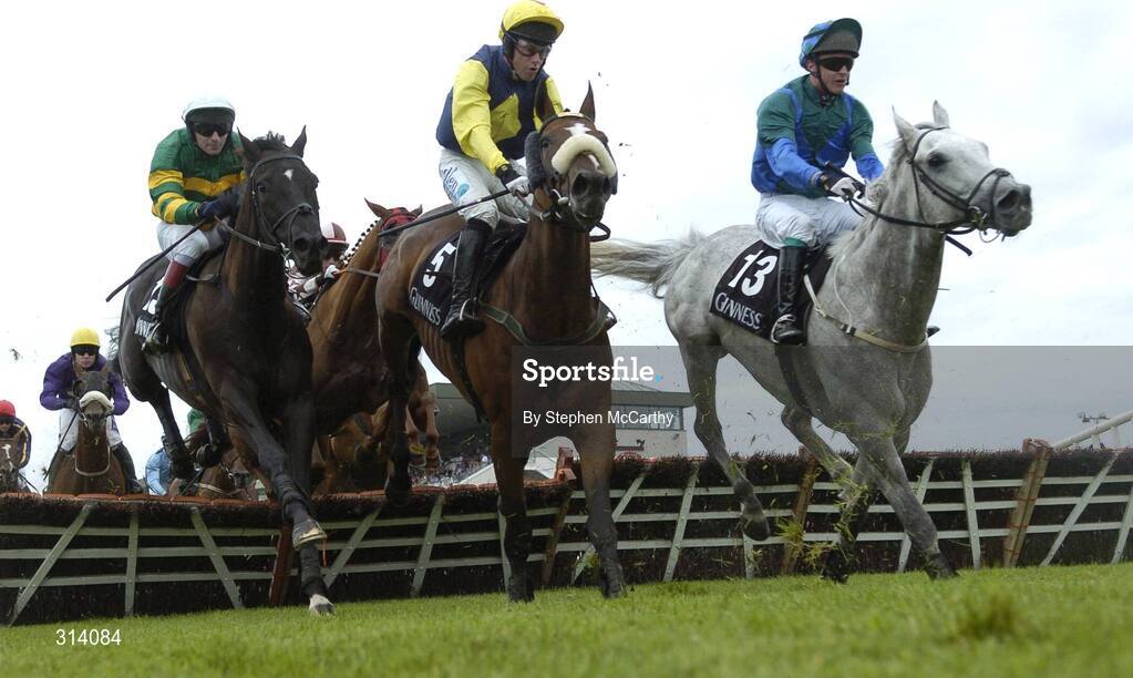 31 July 2008; Horses, from left, Valain, with Davy Casey up, Definate Spectacle, with Niall Madden up, and Dariak, with David Flannery up, during the Guinness Galway Hurdle Handicap. Galway Racing Festival, Ballybrit, Co. Galway. Picture credit: Stephen McCarthy / SPORTSFILE