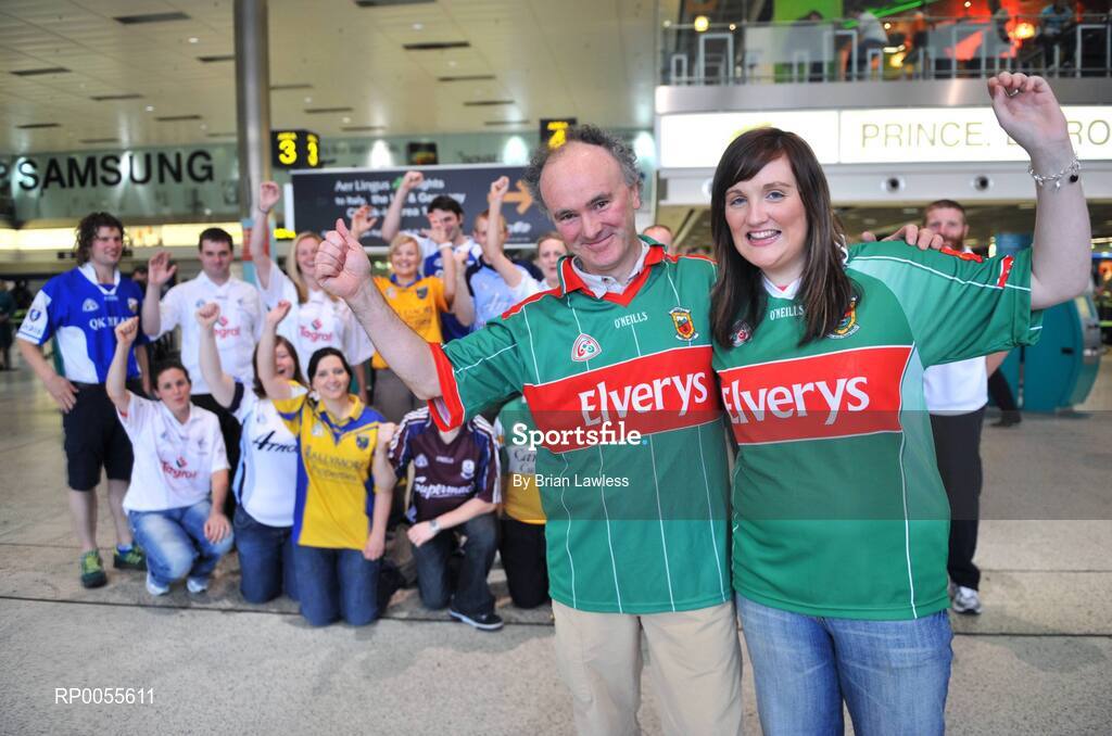25 July 2008; Martin Joyce, Sports Travel International, with Rachel O'Brien, from Kiltimagh, Mayo, at Dublin Airport before travelling to New York to take part in the New York City Half Marathon. Team NY32, which is made up of representatives from counties all over Ireland are on their way to the New York City Half Marathon to help raise funds for Special Olympics Ireland to recruit more athletes into the programme around the country. Dublin Airport, Dublin. Picture credit: Brian Lawless / SPORTSFILE