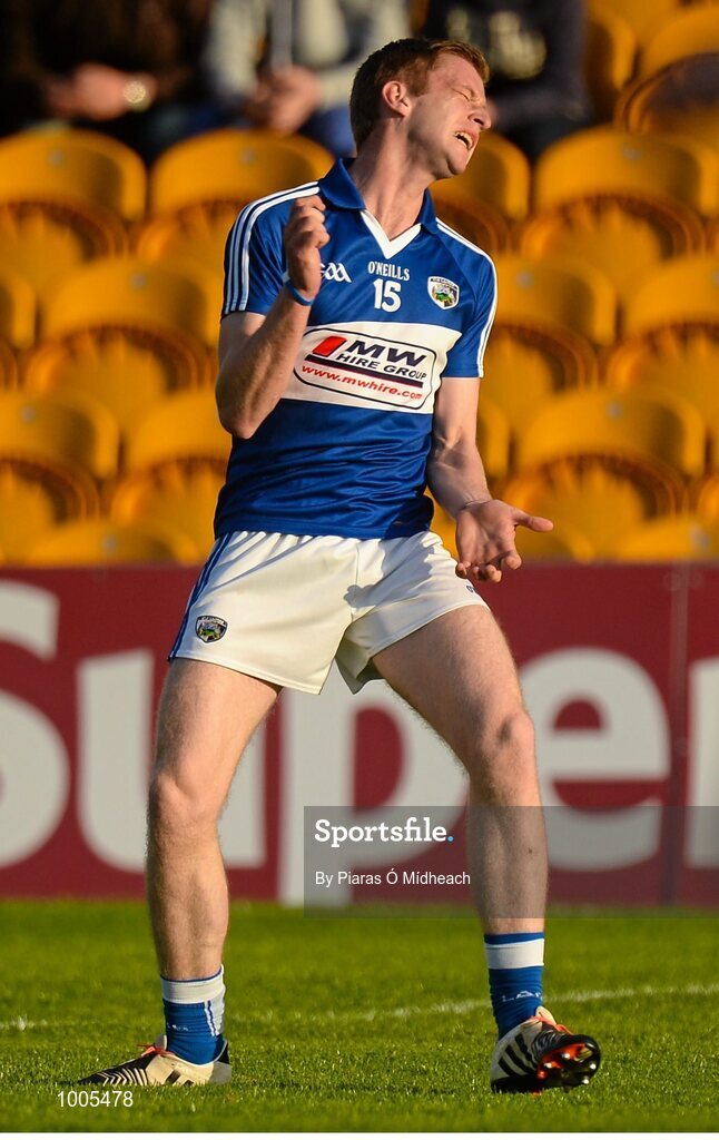 6 June 2015; Paul Kingston, Laois, reacts after kicking a wide late in the game. Leinster GAA Football Senior Championship Quarter-Final, Kildare v Laois. O'Connor Park, Tullamore, Co. Offaly. Picture credit: Piaras Ó Mídheach / SPORTSFILE