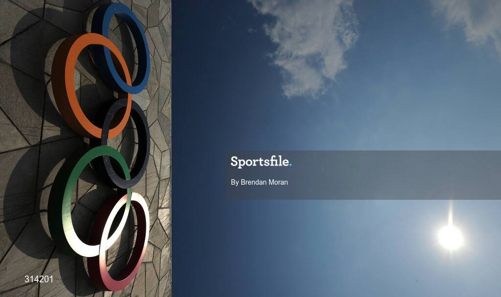 2 August 2008; A general view of the Olympic Rings outside the National Stadium as preparations continue ahead of the opening ceremony on Friday next, 8th of August. Beijing 2008 - Games of the XXIX Olympiad, Olympic Green, Beijing, China. Picture credit: Brendan Moran / SPORTSFILE