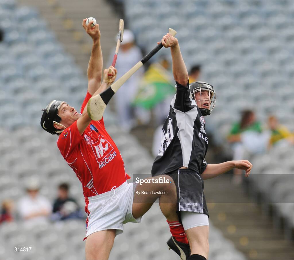 3 August 2008; John Carter, Louth, in action against Michael Gilmartin, Sligo. Nicky Rackard Cup Final, Louth v Sligo, Croke Park, Dublin. Picture credit: Brian Lawless / SPORTSFILE