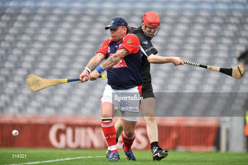 3 August 2008; Louth goalkeeper Stephen Smith clears under pressure from Sligo's Mick Shelley. Nicky Rackard Cup Final, Louth v Sligo, Croke Park, Dublin. Picture credit: David Maher / SPORTSFILE