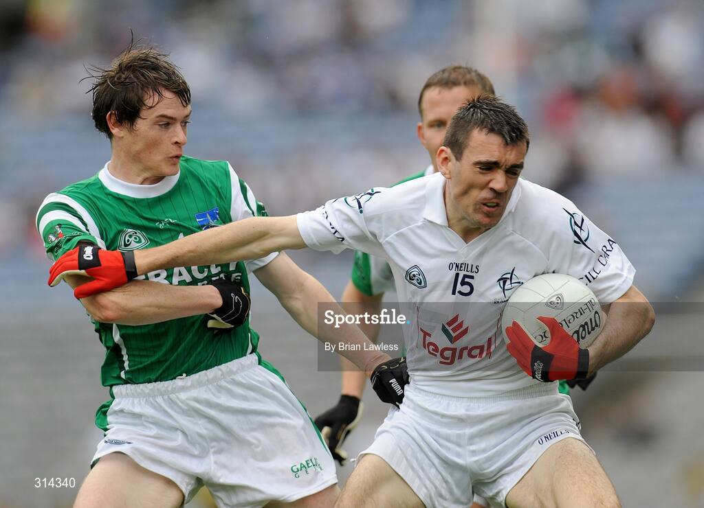 3 August 2008; John Doyle, Kildare, in action against Peter Sherry, Fermanagh. All-Ireland Senior Football Championship Qualifier, Round 3, Fermanagh v Kildare, Croke Park, Dublin. Picture credit: Brian Lawless / SPORTSFILE
