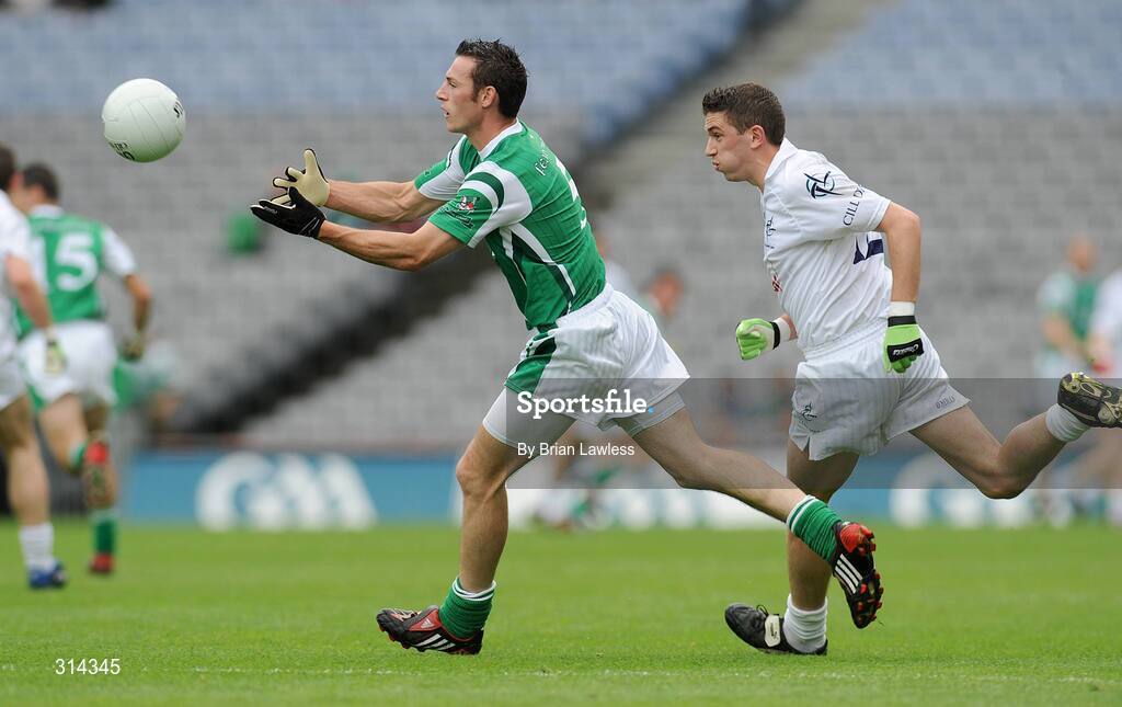 3 August 2008; Damien Kelly, Fermanagh, in action against Eamonn Callaghan, Kildare. All-Ireland Senior Football Championship Qualifier, Round 3, Fermanagh v Kildare, Croke Park, Dublin. Picture credit: Brian Lawless / SPORTSFILE