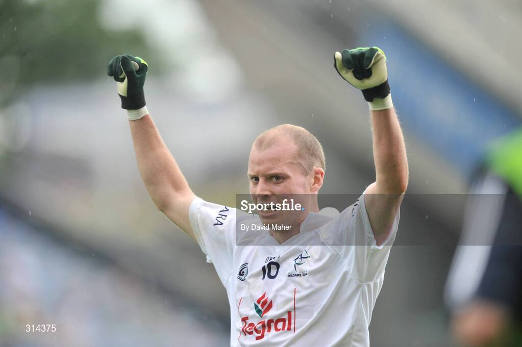 3 August 2008; James Kavanagh, Kildare, celebrates at the end of the game. All-Ireland Senior Football Championship Qualifier, Round 3, Fermanagh v Kildare, Croke Park, Dublin. Picture credit: David Maher / SPORTSFILE