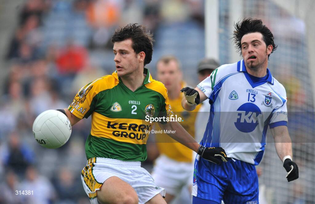 3 August 2008; Padraig Reidy, Kerry, in action against Ciaran Hanratty, Monaghan. All-Ireland Senior Football Championship Qualifier, Round 3, Kerry v Monaghan, Croke Park, Dublin. Picture credit: David Maher / SPORTSFILE
