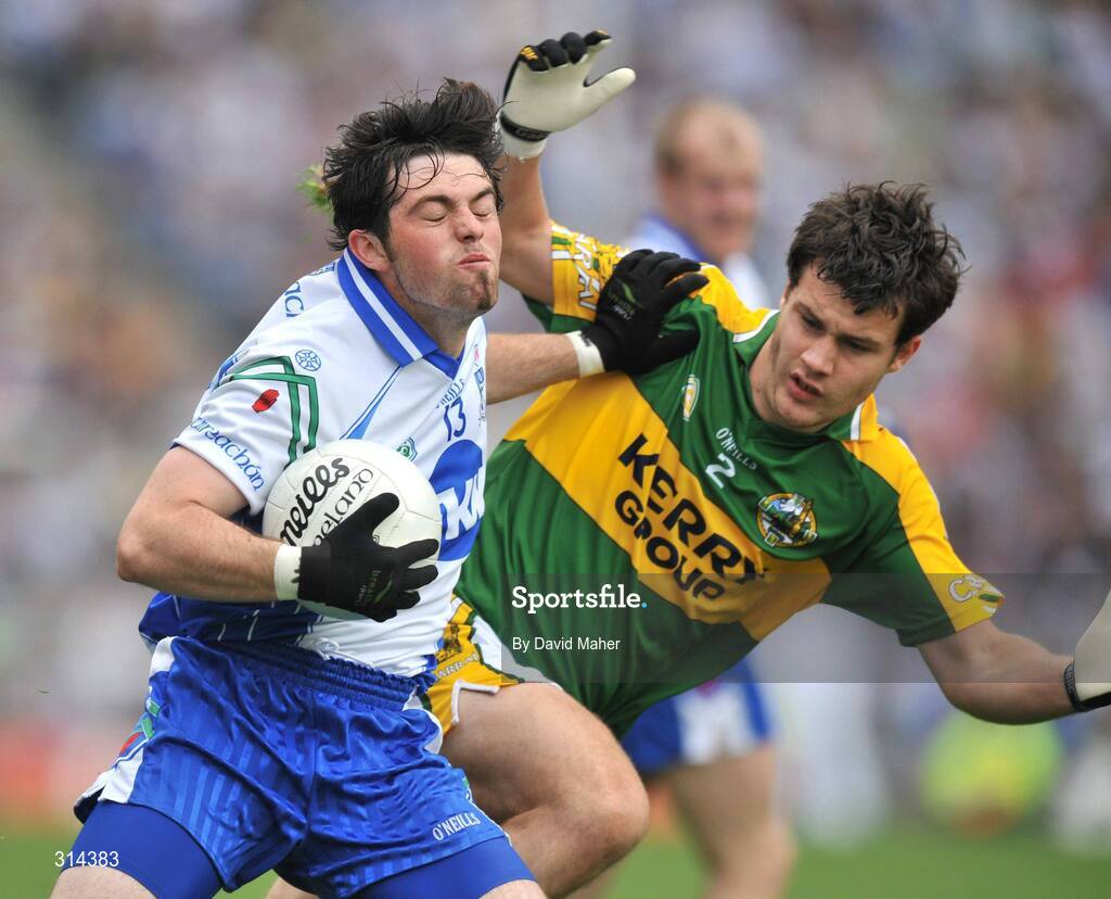 3 August 2008; Ciaran Hanratty, Monaghan, in action against Padraig Reidy, Kerry. Monaghan. All-Ireland Senior Football Championship Qualifier, Round 3, Kerry v Monaghan, Croke Park, Dublin. Picture credit: David Maher / SPORTSFILE