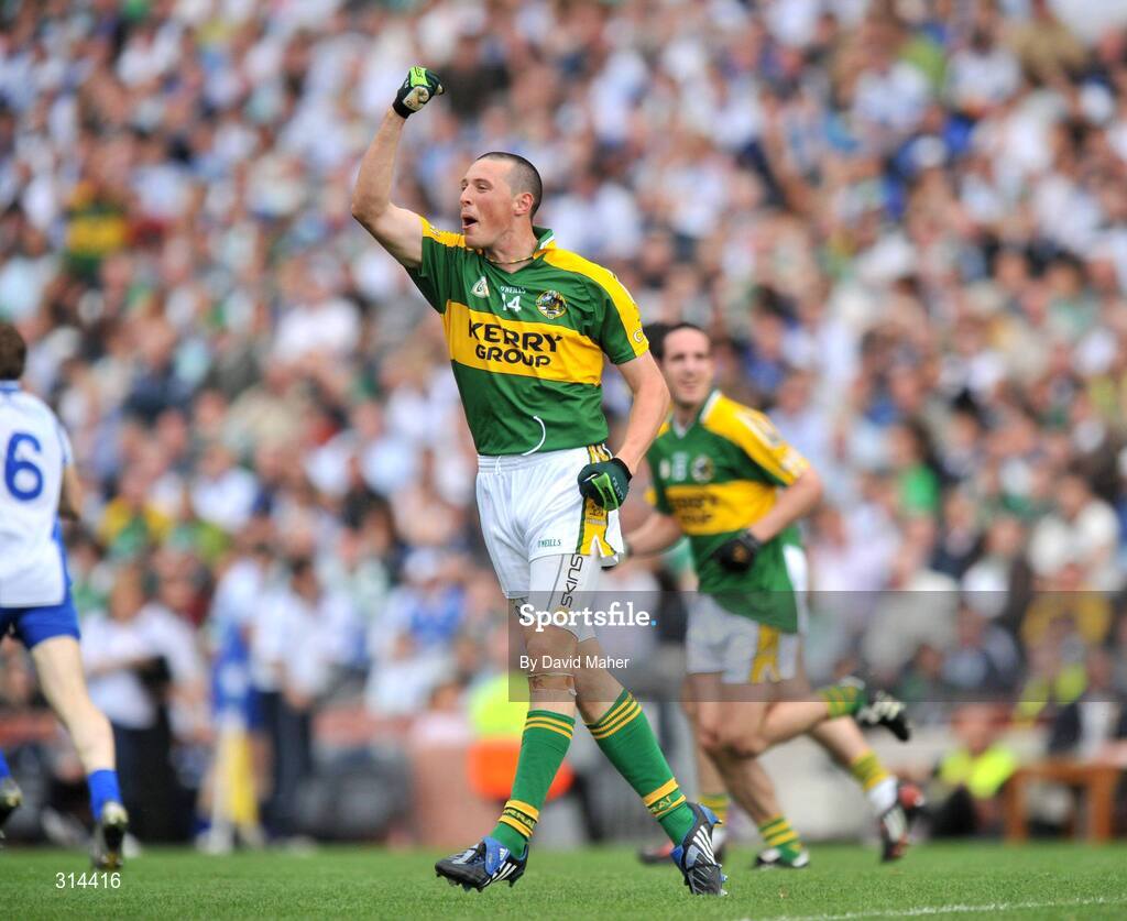 3 August 2008; Kieran Donaghy celebrates after scoring the only goal for Kerry. All-Ireland Senior Football Championship Qualifier, Round 3, Kerry v Monaghan, Croke Park, Dublin. Picture credit: David Maher / SPORTSFILE