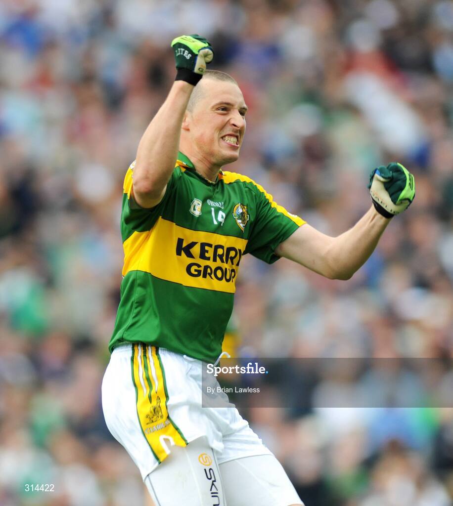 3 August 2008; Kieran Donaghy celebrates after scoring the only goal for Kerry. All-Ireland Senior Football Championship Qualifier, Round 3, Kerry v Monaghan, Croke Park, Dublin. Picture credit: Brian Lawless / SPORTSFILE